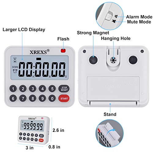 XREXS Digital Kitchen Timer Countdown Up Cooking Timer Loud
