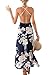 YOINS Women Casual Wrap Front Floral Print Maxi Dress with Lace Details