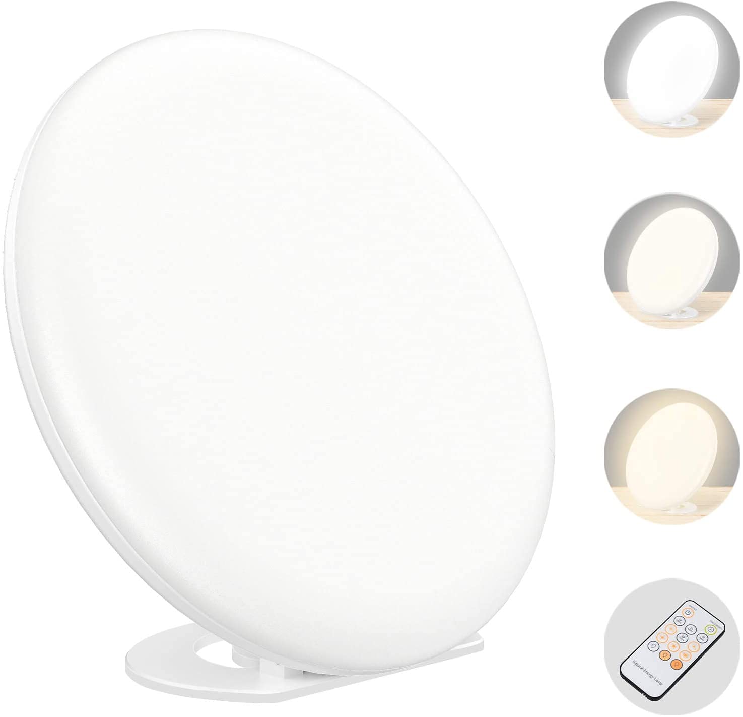 Sun Lamp, Sunlight lamp 12, 000 Lux, Portable Natural Daylight Lamp with 3 Color Adjustable, 5 Brightness Levels, Remote Control, Memory Function, UV Free Led Light for Home/Office, White (‎GLD-1005)
