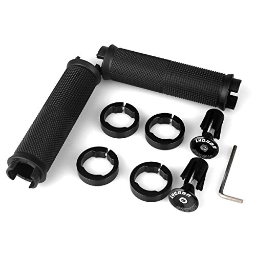 LYCAON Bike Handlebar Grips, NonSlipRubber Adjustable Bicycle Handle Grip with Aluminum Lock