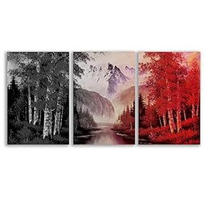 Canvas Wall Art Abstract Cloud Tree Pictures Home Wall Decorations for Bedroom Living Room Oil Paintings Canvas Prints Framed - 16"x24" x 3 Panels