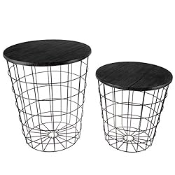 Lavish Home Nesting End Tables with Storage
