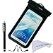 Waterproof Case for Samsung Galaxy Note 5, 4, 3, 2 with IPX8 Certificate incl. Stylus Pen and Cleaning Cloth - Also Compatible with iPhone 7, 6S, 6, 5, 5S, / Samsung Galaxy S7, S6, S5, S4, S3