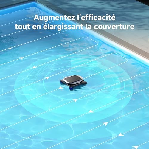 J1 Écumeur de Piscine robotisé, Technologie avancée PoolSense, Nettoyage Complet à 360°, Fonctionnement continu 24/7, Planification Intelligente de la trajectoire, Contrôle par Application