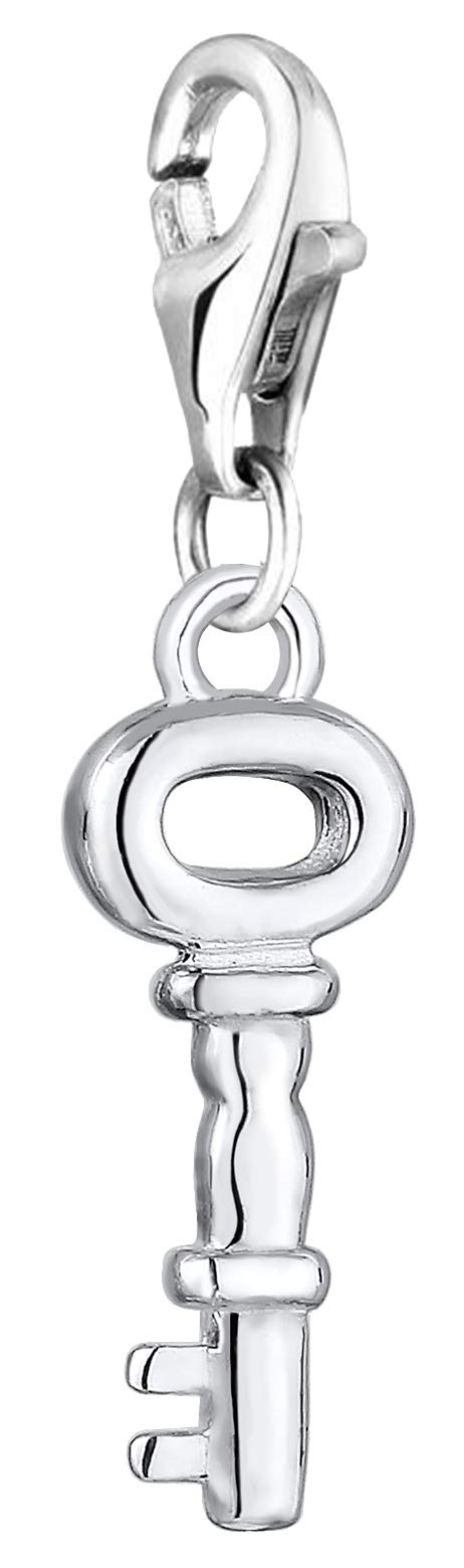 Nenalina Key Charm Pendant 925 Sterling Silver - Symbol of Love & Friendship - Clasp Charm Women Handmade