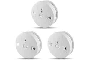 Shackcom Combination Smoke and Carbon Monoxide (CO) Detector Alarm 3 Packs, Protect Your Home from Fire and Gas Leaks, Even When You're Away, Battery Operated