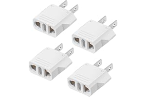MIKWOAB 4 Pack European to US Plug Adapter, 220V to 110V Adapter Plug Converter, Travel Adapter European to American, Canada, Mexico, Type A, White