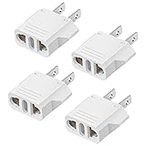 4 Pack European to US Plug Adapter, 220V to 110V