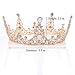 Barode Rose Gold Wedding Crowns and Tiaras Crystal Bride Queen Crowns Opal Rhinestone Bridal Wedding Hair Accessories for Women