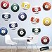 16 Realistic Color Billiard Balls Wall Decal Sticker Game Room Sign Decor (10in X 10in Size) #6089 Easy to Apply & Removable.
