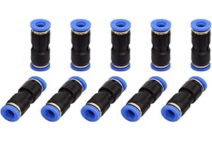 SNS SPU-1/4 1/4" Tube OD Plastic Straight Union Pipe Tube Fitting Straight Pneumatic Connector(10 PCS)