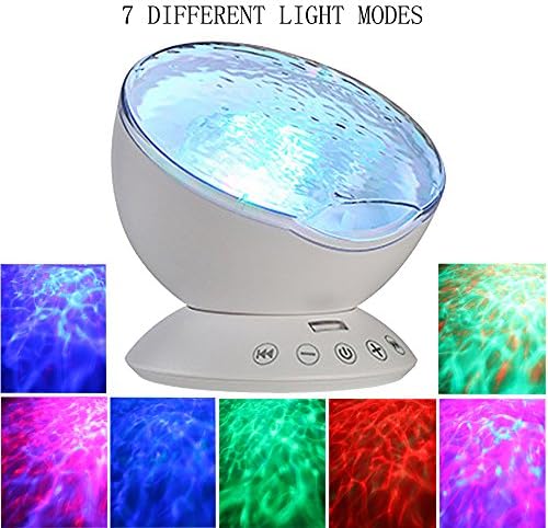 Sleep Soother Aurora Projection LED Night Light Lamp with 8 Lighting Mode &amp; Speaker, Relaxing Light Show for Baby Kids and Adults, Mood Light for Baby Nursery Bedroom Living Room(White)