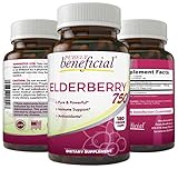 Organic Elderberry 750mg-180 Capsules, Vegetarian/Vegan Sambucas Nigra Natural Immune Support Booster- Gluten Free, Non-GMO- 3 Month Supply