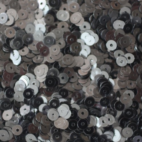 4mm FLAT ROUND SEQUINS ~ CHARCOAL SMOKE GRAY Transparent ~ Loose paillette sequins for embroidery, applique, arts, crafts, and embellishment. Made in USA