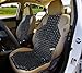 Zento Deals Pair of Black Premium Quality Natural Wooden Beaded Seat Massage Cushion- Universal Good Ventilation Car Seat Cushion