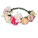 Valdler Champagne Rose Flower Crown for Festival Wedding Party (1 pcs)
