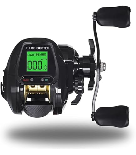 Rechargeable Digital Fishing Baitcasting Reel With Bite Alarm, 7.2:1 High Speed Gear Ratio, Depth Position Counter, Magnetic Brake Control, Aluminum Alloy Construction(Black Left hand) : Sports & Outdoors