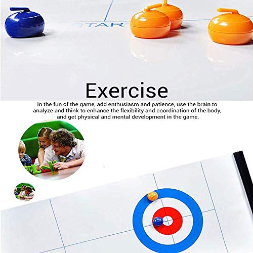 OZMI Tabletop Curling Game, Family Games for Kids and Adults, Mini Desktop Game with 8 Shuffleboard Pucks for Family, Outdoor, School, Office, Travel, Table and Curling Set