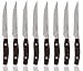 Equinox 8-Piece Steak Knife Set, Serrated Edge Steak Knives, Dark Wood