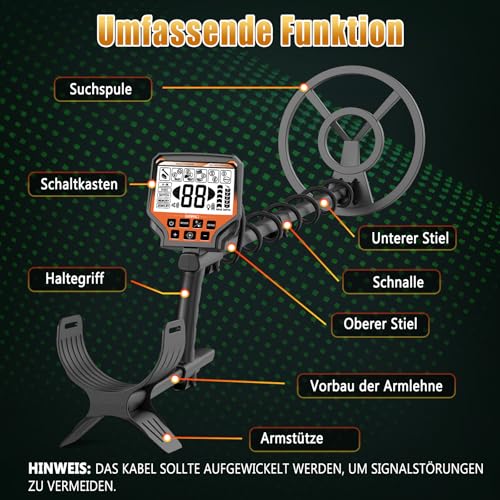 Type-C: OMMO Metal Detector for Adults, Rechargeable Metal Detector Professional Set, 6 Modes, 70-125 cm Adjustable Handle, IP68 10 Inch Waterproof Coil, High Accuracy, Outdoor Metal Detector