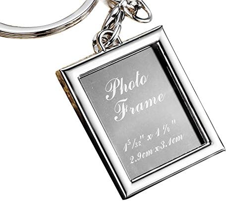 Photo Frame Fashion Keychain Key fob Stainless Steel Charm Memory Locket -Rectangle