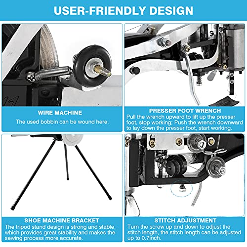 IRONWALLS Leather Cobbler Sewing Machine Manual, Heavy Duty Hand Shoe