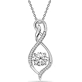 LeCalla 925 Sterling Silver Infinity Necklace Women | Women's Birthstone CZ Pendant Necklace | Necklace Gifts for Mom Daughter Christmas Birthday