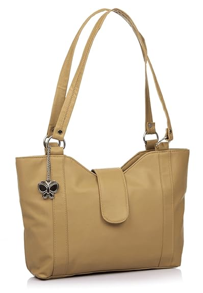 Butterflies Womens Shoulder Bag (Beige) (BNS 0298 BG)