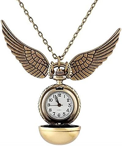 Steampunk Quidditch Inspired Quartz Fob Pocket Watch With Sweater Necklace Chain FAST SHIPPING US