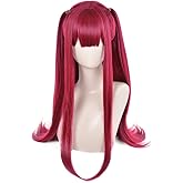 SisiruKou Anime Long Straight Grape Red Wig Halloween Cosplay Costume Wig