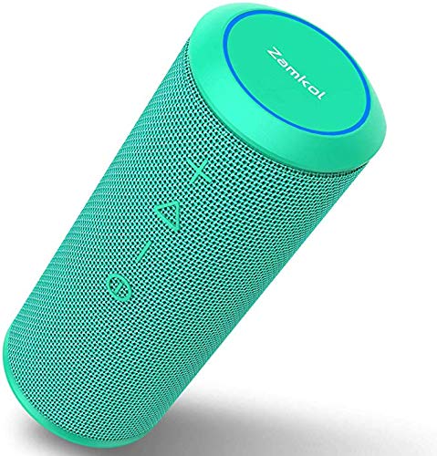 Waterproof Bluetooth Speakers – Zamkol Portable Wireless Speaker V5.0 with Powerful 24W with 360° Bass Sound, TWS, 24H Playtime & IPX6 Waterproof, Suitable for Travel, Home and Outdoors-Teal