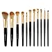 UNIMEIX 11 Pieces Makeup brushes Set Pro Synthetic Makeup Brush Contour Foundation Blending Eyeliner Eyeshadow Sponge Cosmetic Kits (Gold)