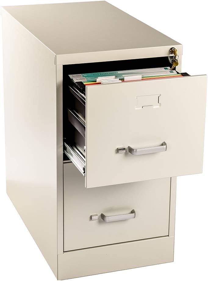 Yurucy 2 Drawer With Lock Metal File Cabinets Rails Hanging Files 26 5 Inch Deep For Office