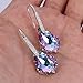 EleQueen 925 Sterling Silver CZ Baroque Drop Hook Earrings Adorned with Swarovski Crystals