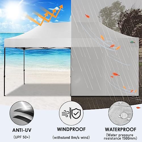 COBIZI 10x20 Heavy Duty Pop Up Canopy Tent with Sidewalls, Commercial Grade Party Tent, Waterproof image 30