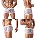 Men's Boxer Briefs Sexy Mesh Breathable Underwear Low Rise Cool Boxer(36Hong,M)