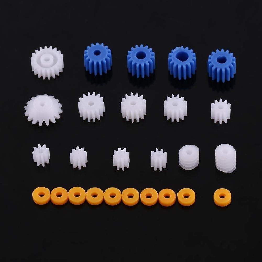 Kafuty 26pcs Plastic Spindle Gears Replacement DIY Model Accessories Worms Bevel
