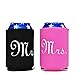 Bride Shower Gift - Bride Canvas Tote and Honeymoon Survival Kit (Bride and Groom Luggage Tags, Cup Holders and Do Not Disturb Door Hanger) Bundle of 4 Items