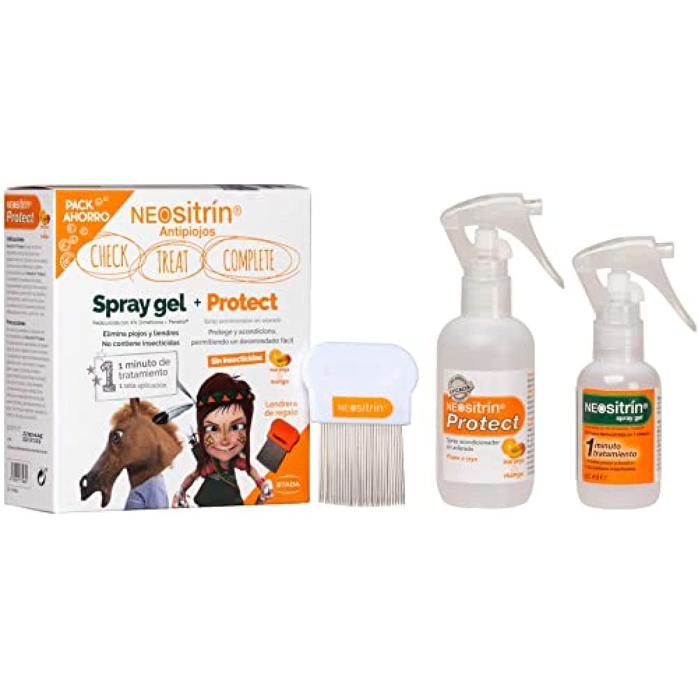 Neositrin Pack Spray Gel (60ml) + Conditioner 100ml to Remove lice and nits in 1 Minute