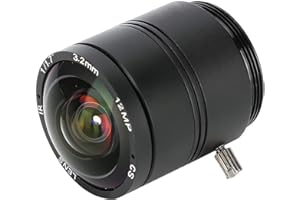 TANGXI 3.2mm 12MP F1.2 HD CCTV Lens, 3.2mm 12MP F1.2 Professional CS Mount Camera Fixed Length Lens for CCTV Camera Lens