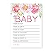 Cottage Floral Wishes for Girls Baby Shower Advice and Wish Cards - Parents Keepsake Wishing Well Birthday Memories Ideas Pack of 20 4x6 Set