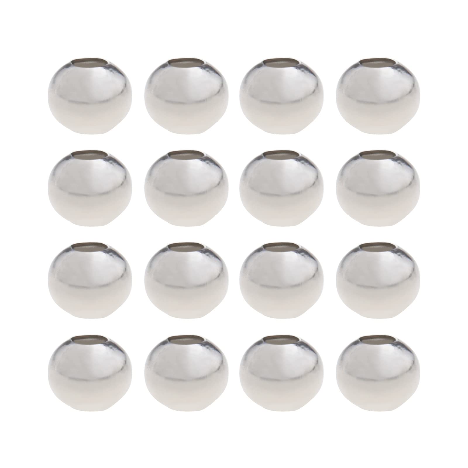Be In Your Mind 100PCS 6mm Round Spacer Beads 304 Stainless Steel Smooth Surface Tiny Beads for Bracelet Necklace Earring DIY Jewelry Craft Making 2.3mm Hole Silver