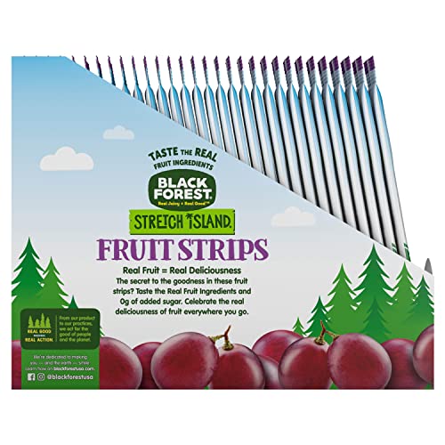 BLACK FOREST STRETCH ISLAND FRUIT STRIPS, GRAPE FLAVOR, 0.5 OUNCE STRIPS (PACK OF 30)