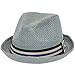 Peter Grimm Depp Fedora Hat w/ Striped Brim (Charcoal, XXL)