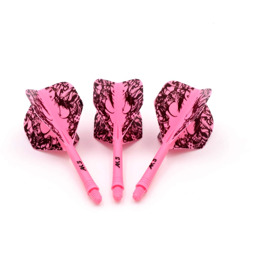 CUESOUL ROST Integrated Dartpfeile Schäfte Shafts and Darts Flights Standard Shape,Set of 3 pcs Unique Designed Pattern(CSAK-56XMN)