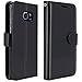 LK Case for Galaxy S6 Edge, [Wrist Strap] Luxury PU Leather Wallet Flip Protective Case Cover with Card Slots and Stand for Samsung Galaxy S6 Edge (Black)