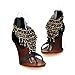 Carol Shoes Fashion Women's Tassels Zipper Chains Beaded T-straps Bohemian Style High Heel Wedges Sandals