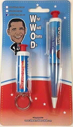 "What Would Obama Do?" Pen and Keychain Set (with Anti-Obama Answers)