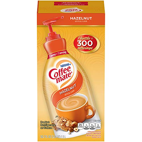 Nestle Coffee mate Coffee Creamer, Hazelnut, Concentrated Liquid Pump