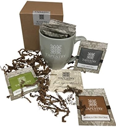 Classic Black Tea Assortment Gift Box Premium Black Tea Selections Earl Grey, Irish Breakfast, and Masala Chai, Tea Bag Packets, Tea Mug and Coaster